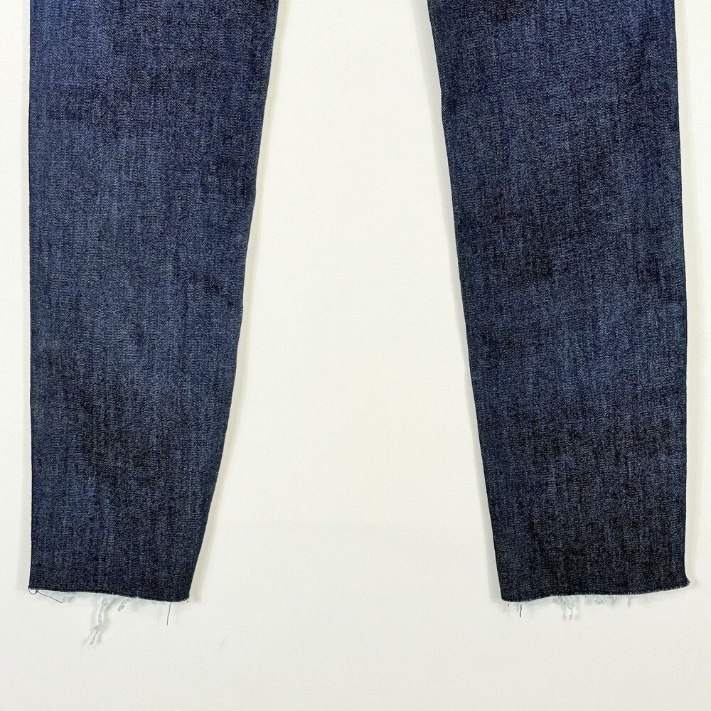 Rag & Bone Skinny Jeans Womens Sz 26 Blue Tonal River Dark Wash Raw Hem Ankle - Picture 3 of 8